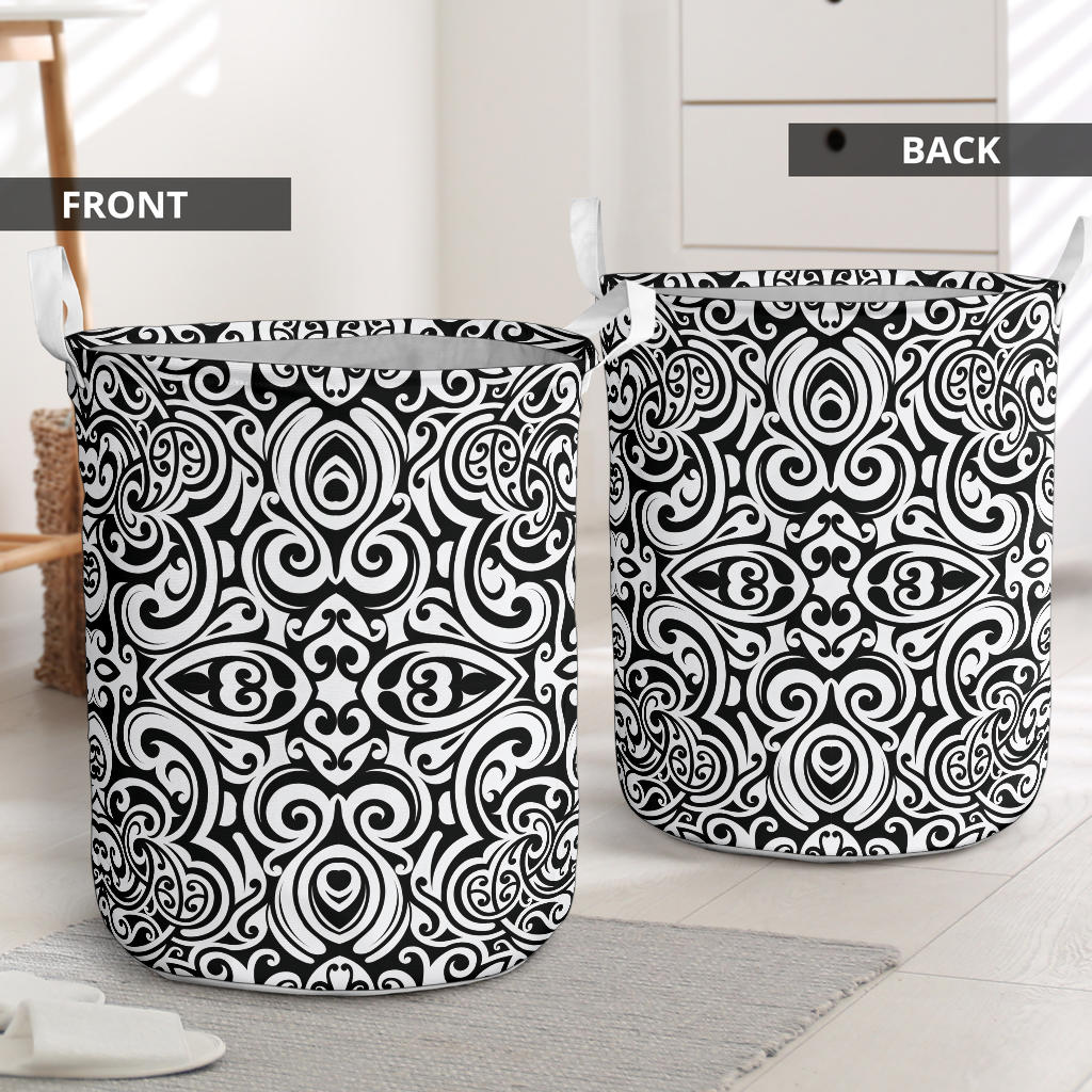 Polynesian Tattoo Pattern Laundry Basket