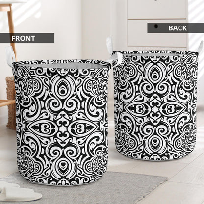 Polynesian Tattoo Pattern Laundry Basket