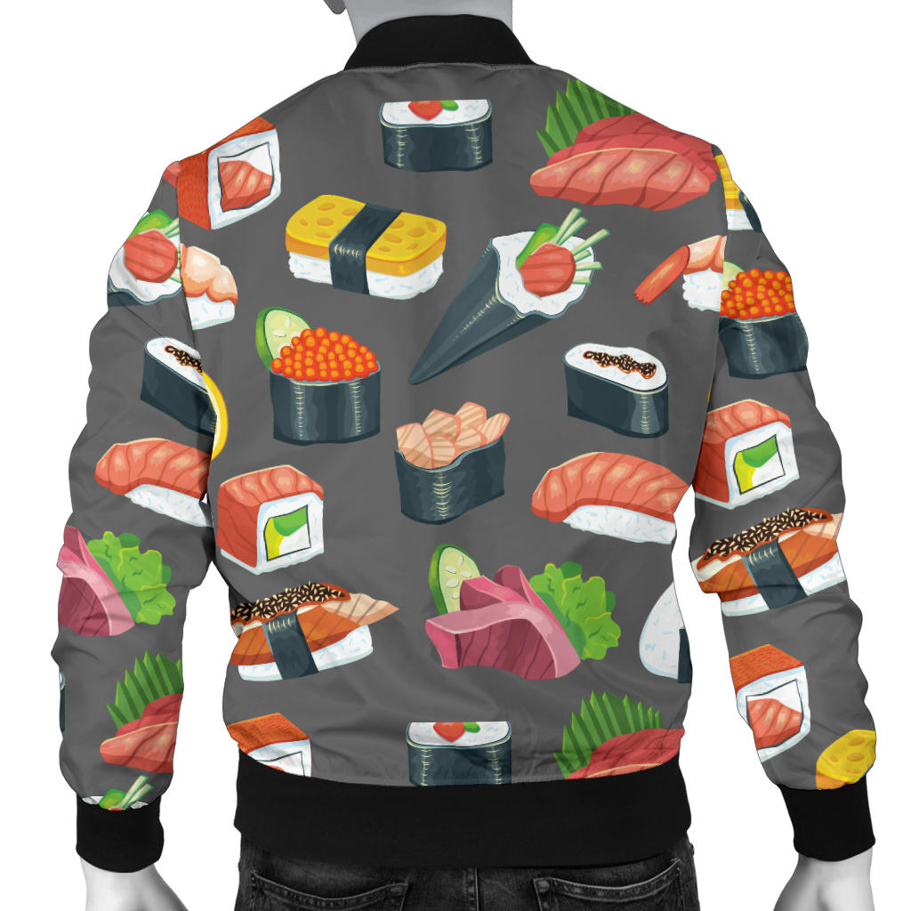 Sushi Pattern Print Men Bomber Jacket