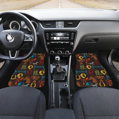 Equestrian Equipment Horse Colorful Car Floor Mats Front Back
