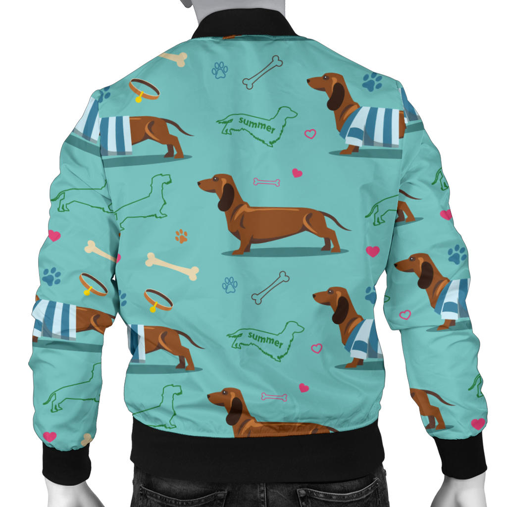 Dachshund Paw Decorative Print Pattern Men Bomber Jacket