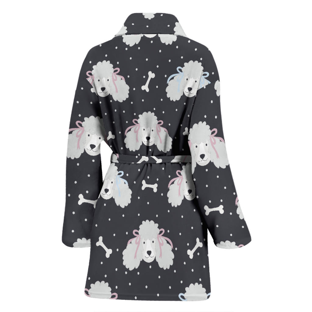 Poodle Pattern Print Design A03 Women Bathrobe