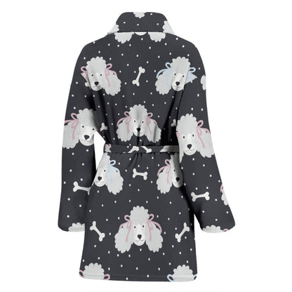 Poodle Pattern Print Design A03 Women Bathrobe