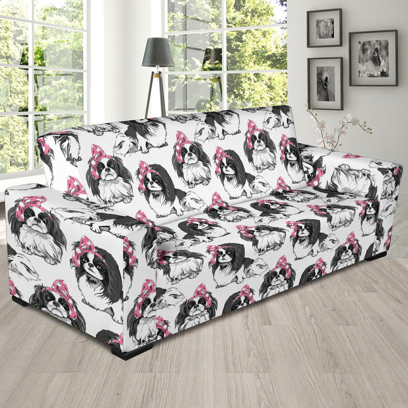 Japanese Chin Pattern Print Design 01 Sofa Slipcover