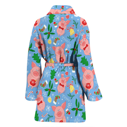 Pig Print Design LKS404 Women Bathrobe