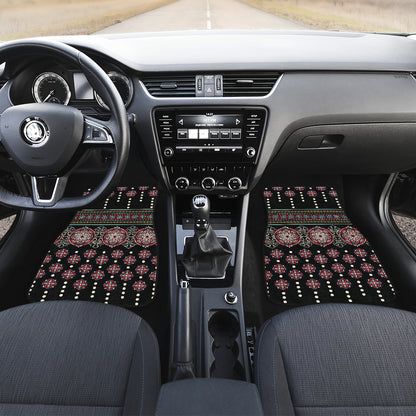 Ethnic Dot Style Print Pattern Car Floor Mats Front Back