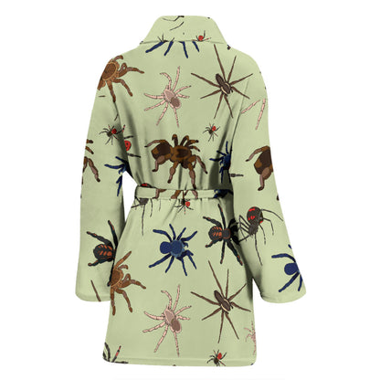 Tarantula Pattern Print Design 02 Women Bathrobe