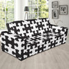 Puzzle Black White Pattern Print Design A02 Sofa Slipcover