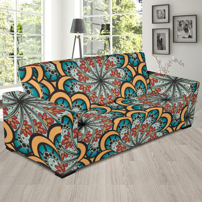 Mandala Pattern Print Design 01 Sofa Slipcover