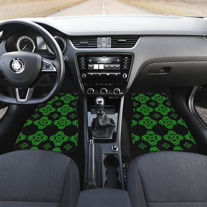 Celtic Knot Green Neon Design Car Floor Mats Front Back