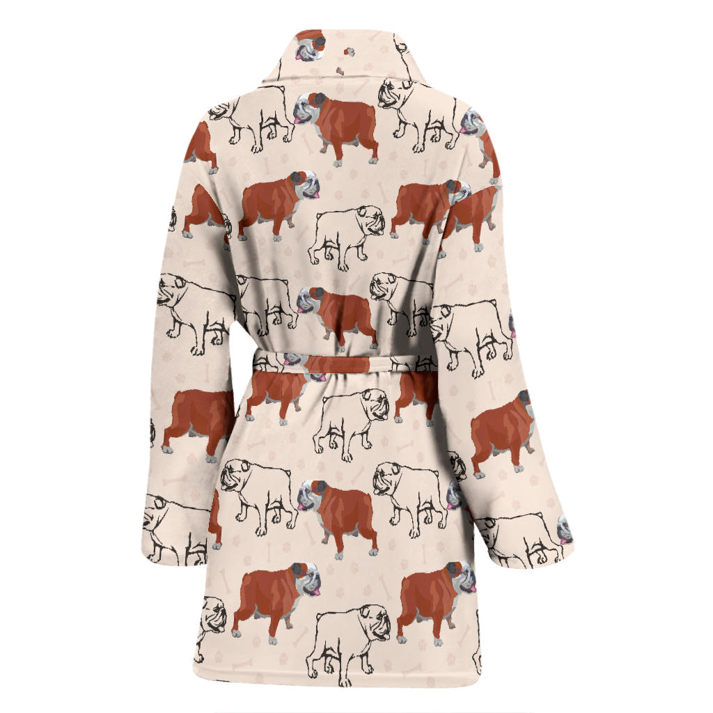 Bulldogs Pattern Print Design 04 Women Bathrobe