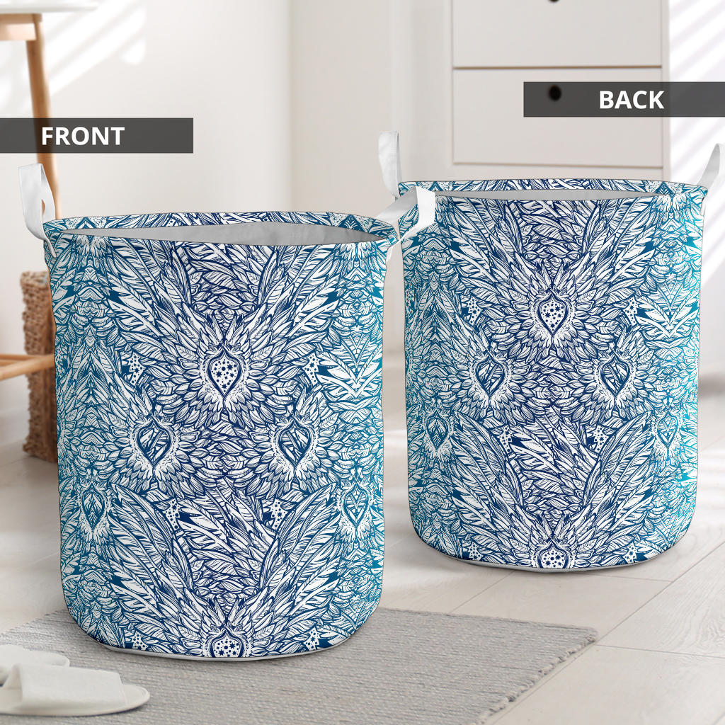 Angel Wings Boho Design Themed Print Laundry Basket