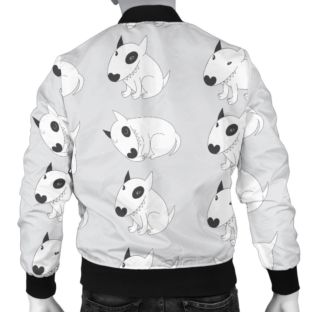 Bull Terrier hand draw Print Pattern Men Bomber Jacket