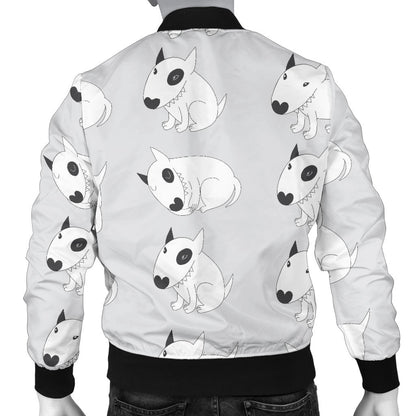 Bull Terrier hand draw Print Pattern Men Bomber Jacket