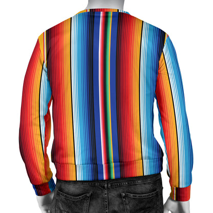 Mexican Blanket Stripe Print Pattern Men Long Sleeve Sweatshirt