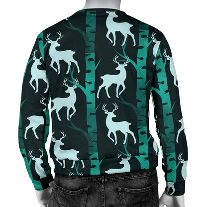 Deer Jungle Print Pattern Men Long Sleeve Sweatshirt