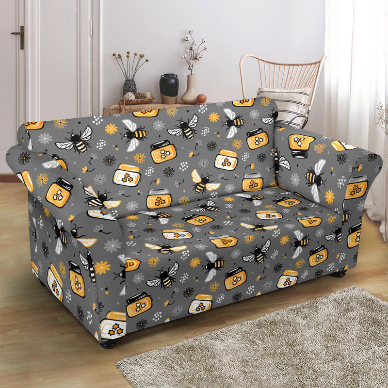 Honey Bee Print Design LKS301 Loveseat Couch Slipcover