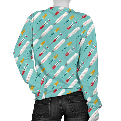 Phlebotomist Medical Print Women Long Sleeve Sweatshirt