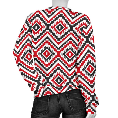 Native American Themed Tribal Print Women Long Sleeve Sweatshirt