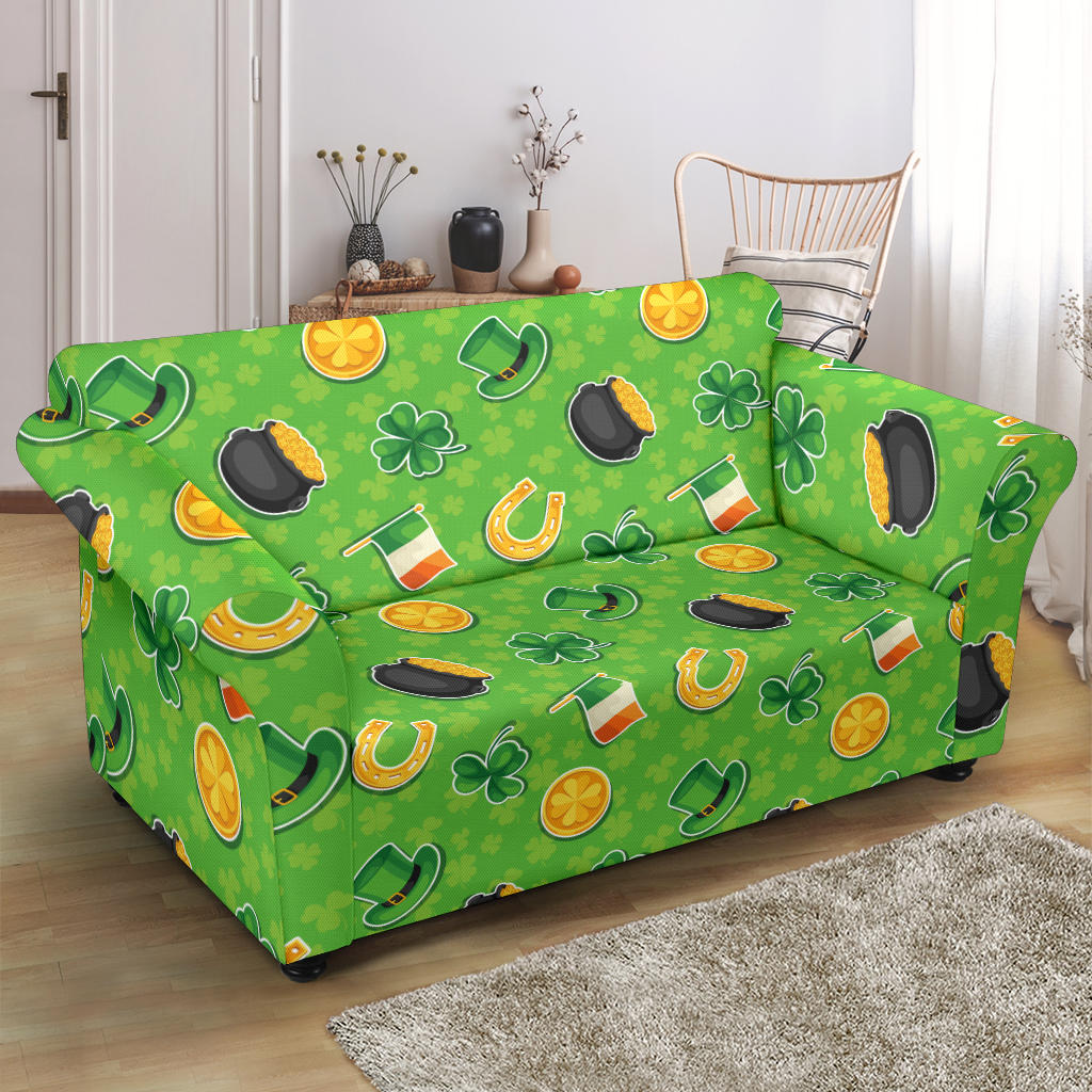 Shamrock Saint Patrick's Day Print Design LKS302 Loveseat Couch Slipcover