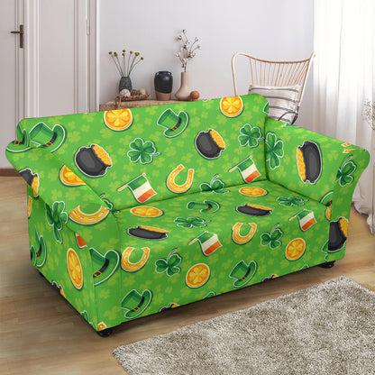 Shamrock Saint Patrick's Day Print Design LKS302 Loveseat Couch Slipcover