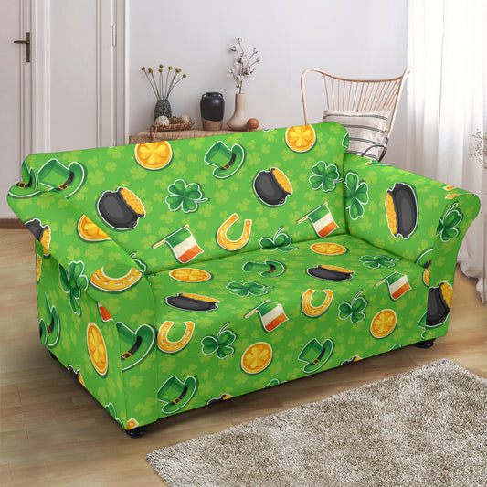 Shamrock Saint Patrick's Day Print Design LKS302 Loveseat Couch Slipcover