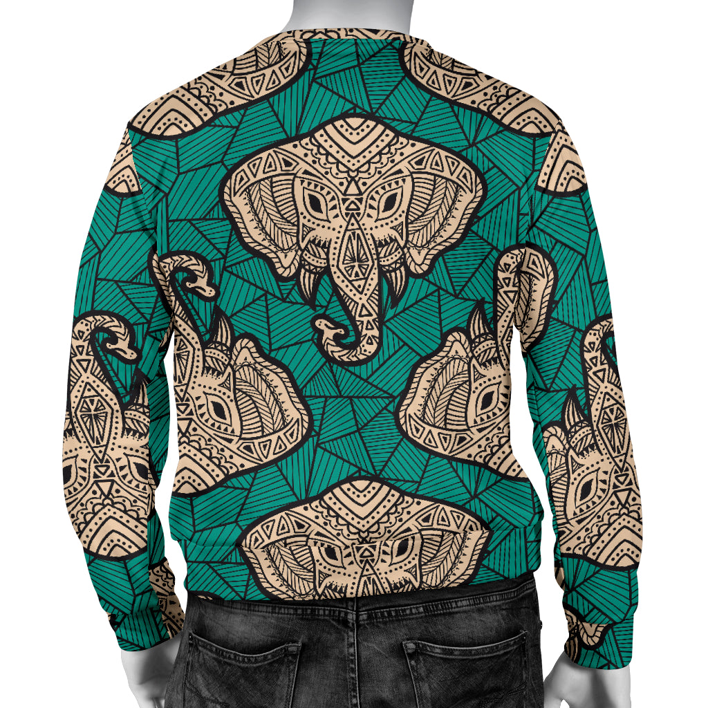 Boho Head Elephant Men Long Sleeve Sweatshirt