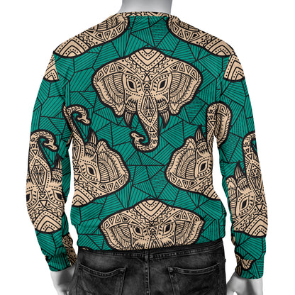 Boho Head Elephant Men Long Sleeve Sweatshirt