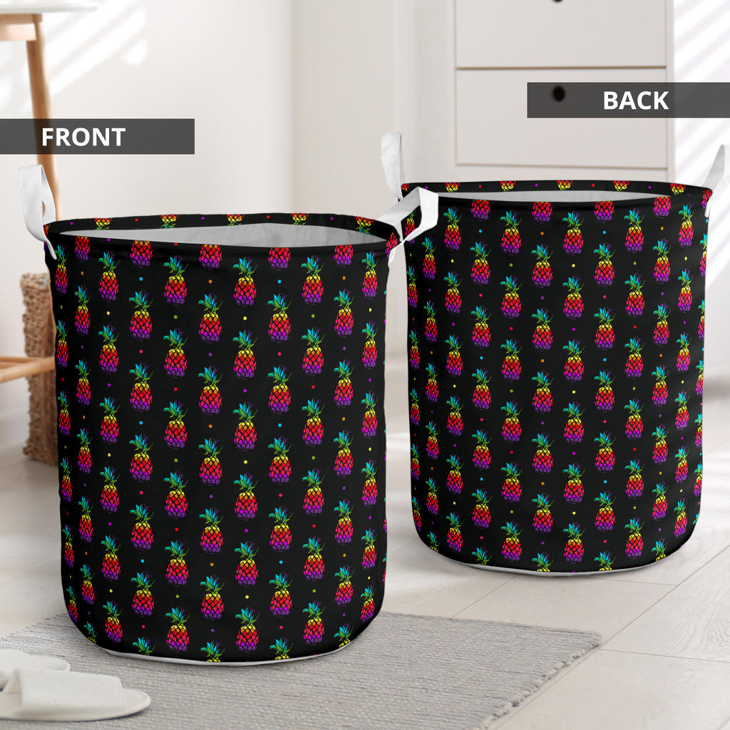 Pineapple Rainbow Dot Print Laundry Basket