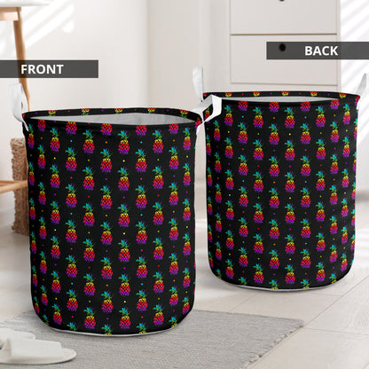 Pineapple Rainbow Dot Print Laundry Basket