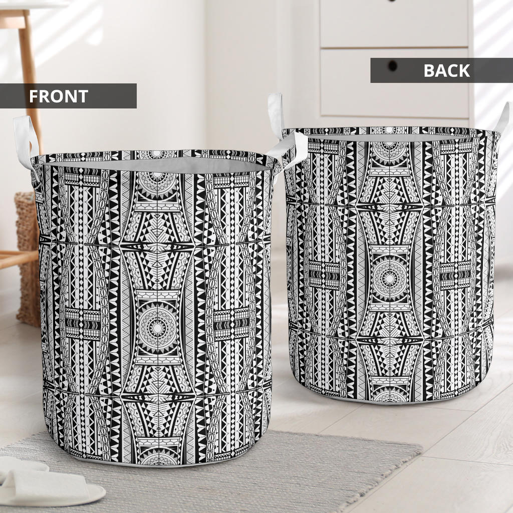 Polynesian Tattoo Design Laundry Basket