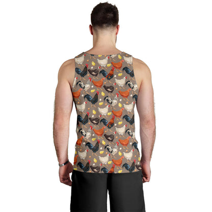 Chicken Evolution Pattern Men Tank Top
