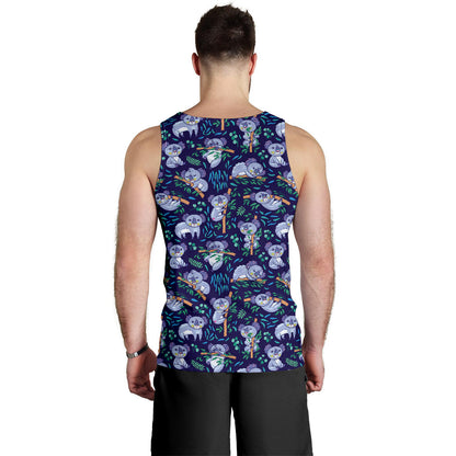 Koala Themed Design Print Men Tank Top