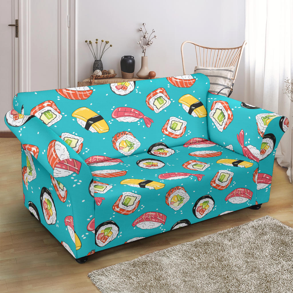 Sushi Print Design LKS305 Loveseat Couch Slipcover