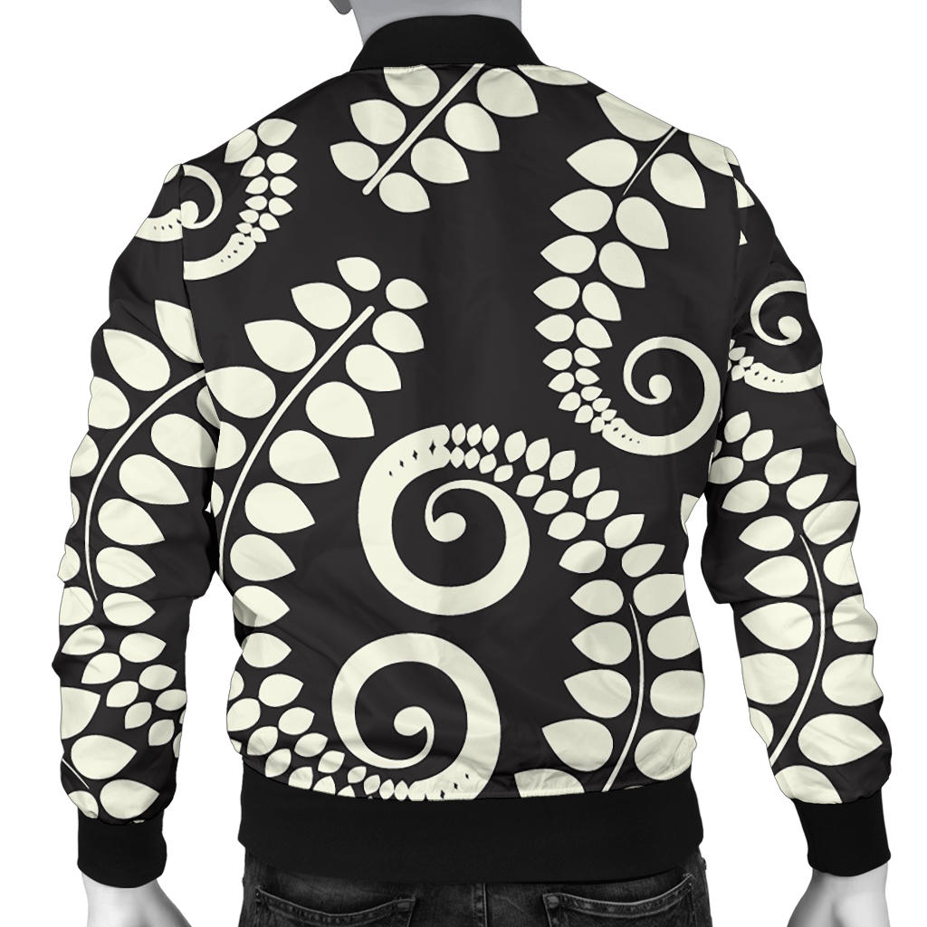Fern Leave Print Pattern Men Bomber Jacket