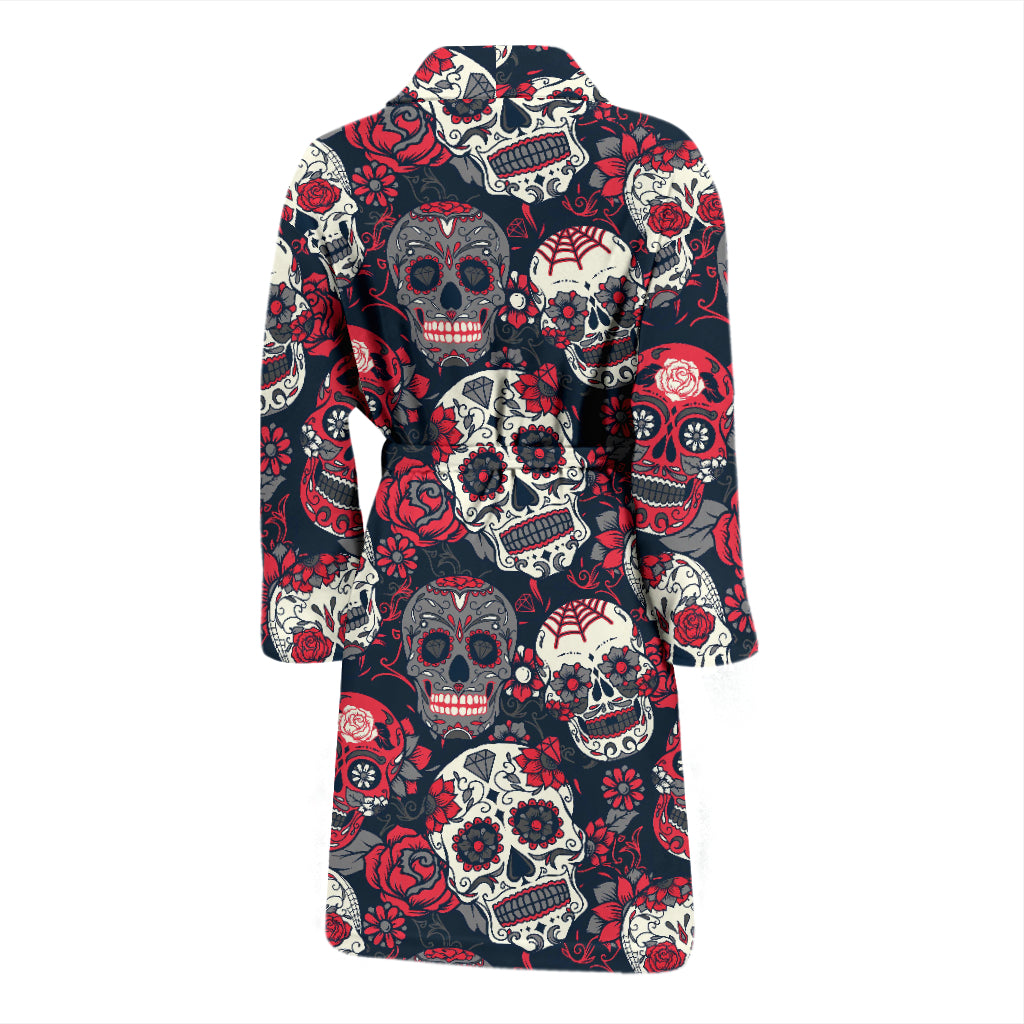Sugar Skull Print Design LKS303 Men Bathrobe