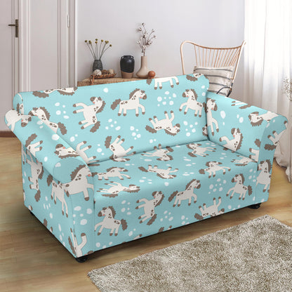 Horse Cute Print Design LKS306 Loveseat Couch Slipcover