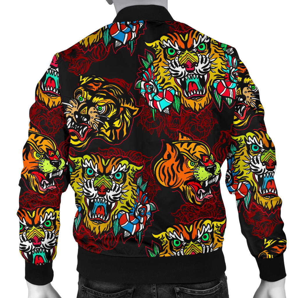 Tattoo Tiger Colorful Design Men Bomber Jacket