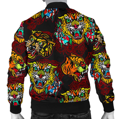 Tattoo Tiger Colorful Design Men Bomber Jacket