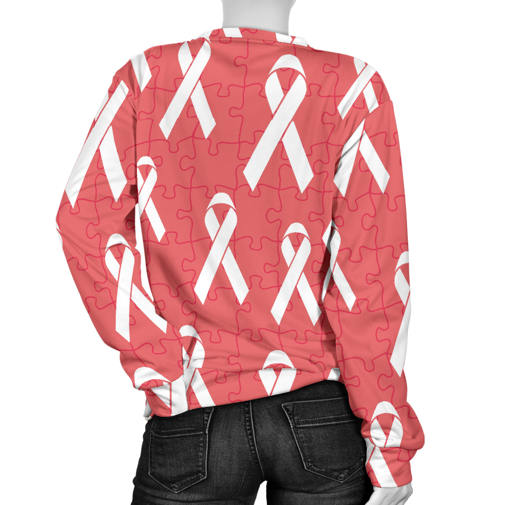 Autism Awareness Ribbon Design Print Women Long Sleeve Sweatshirt