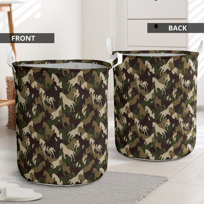 Horse Camo Themed Design Print Laundry Basket