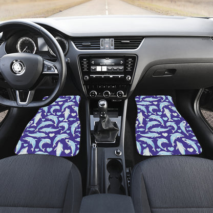 Dolphin Smile Print Pattern Car Floor Mats Front Back