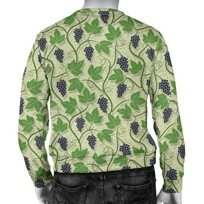 Wine Grape Thmed Print Men Long Sleeve Sweatshirt