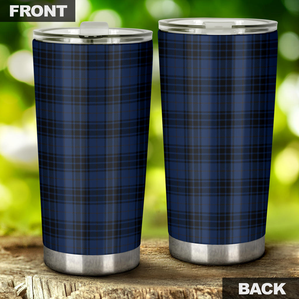 Navy Blue Tartan Plaid Pattern Tumbler