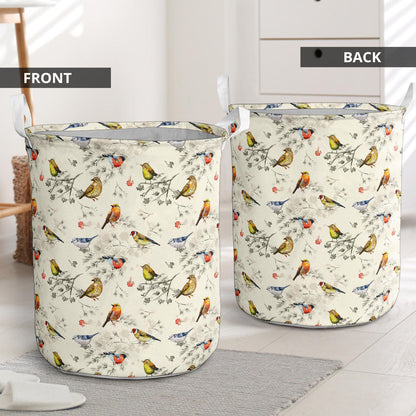 Bird Watercolor Design Pattern Laundry Basket