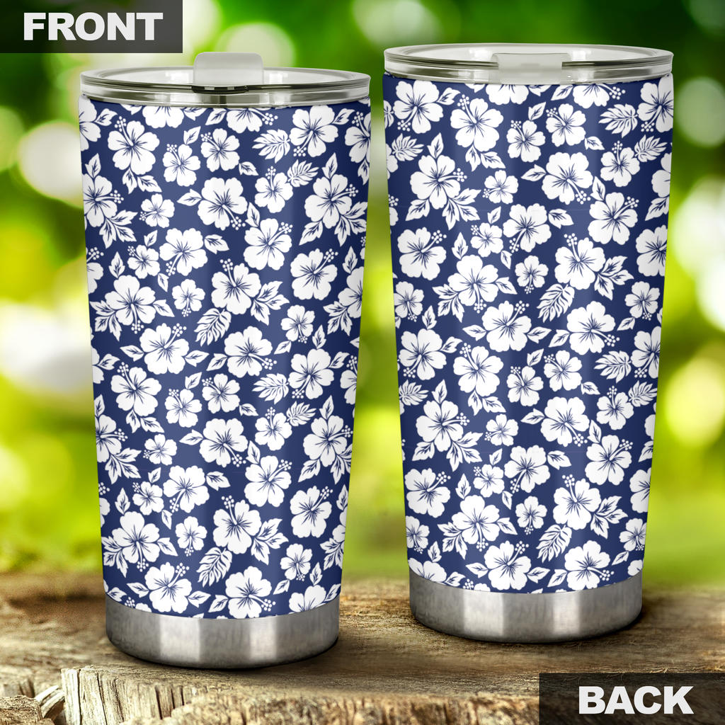 Hibiscus Blue Hawaiian Flower Style Tumbler