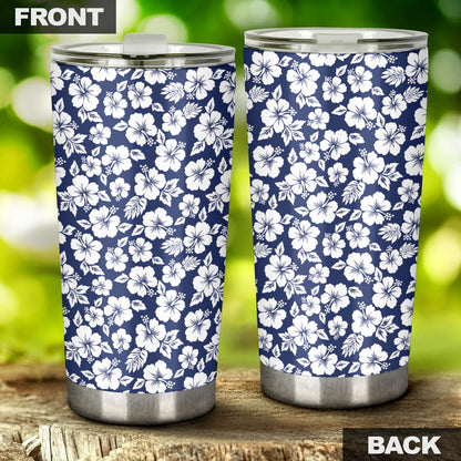Hibiscus Blue Hawaiian Flower Style Tumbler
