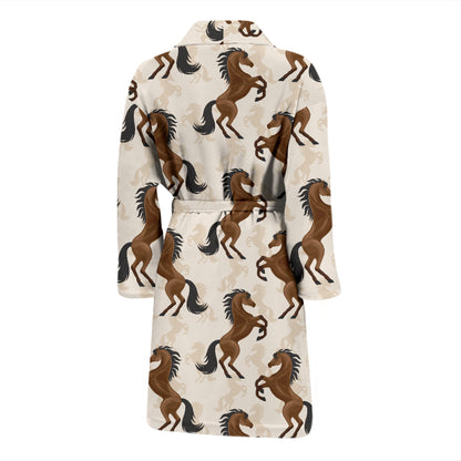 Horse Print Design LKS308 Men Bathrobe
