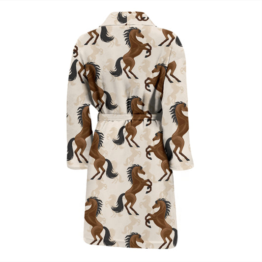 Horse Print Design LKS308 Men Bathrobe