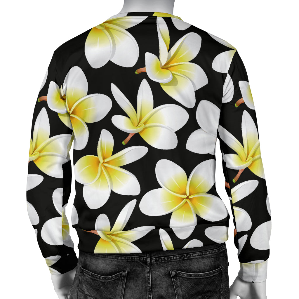 Yellow Plumeria Hawaiian Flowers Men Long Sleeve Sweatshirt